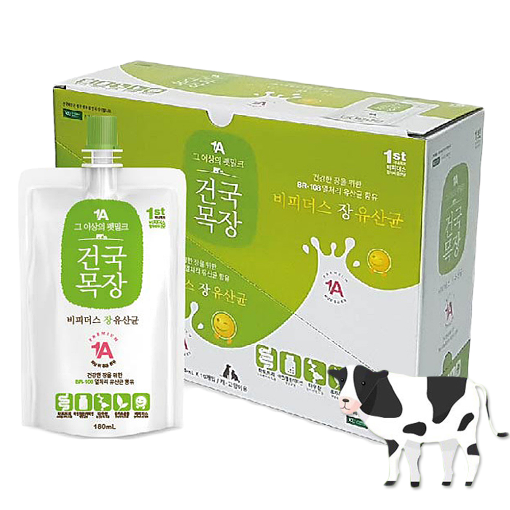 건국목장 기능성 강아지우유 장 유산균 180ml x 10개 : 개밥왕