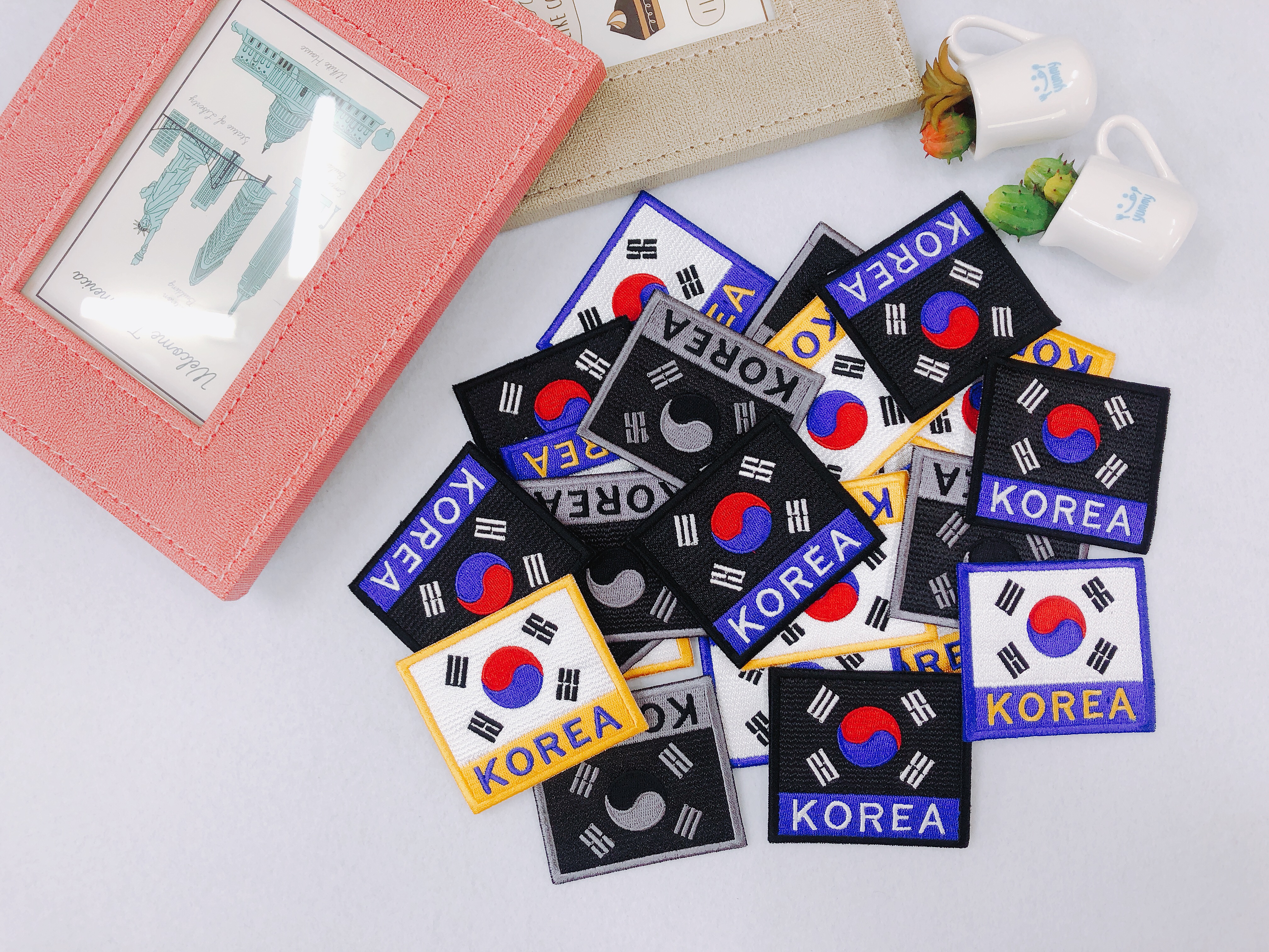 KOREA 태극기패치 태극기와펜 의류 가방 국기와펜 대한민국 A-1 3.5cm흰색 : 경남자수