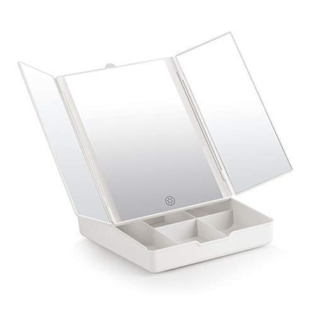 Fascinate Tri-Fold Lighted Makeup Mirror with 1X/7X Magnification 21 LED Lights Touch Screen Dimming : buying007 - 네이버쇼핑