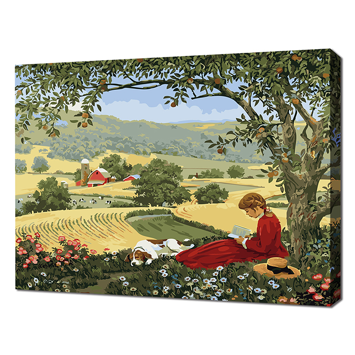 에코솔  셀프페인팅  에이번리 마을 언덕-앤의 청춘  27색  풍경화  40x50cm   DIY 명화그리기  숫자유화  취미 미술 : 에코솔몰
