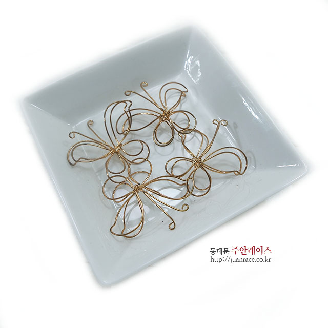 [기본3개]나비 입체 금속장식 꽃잎금속장식 한복 금속나비 배씨장식 부자재 DIY만들기재료 : 주안레이스