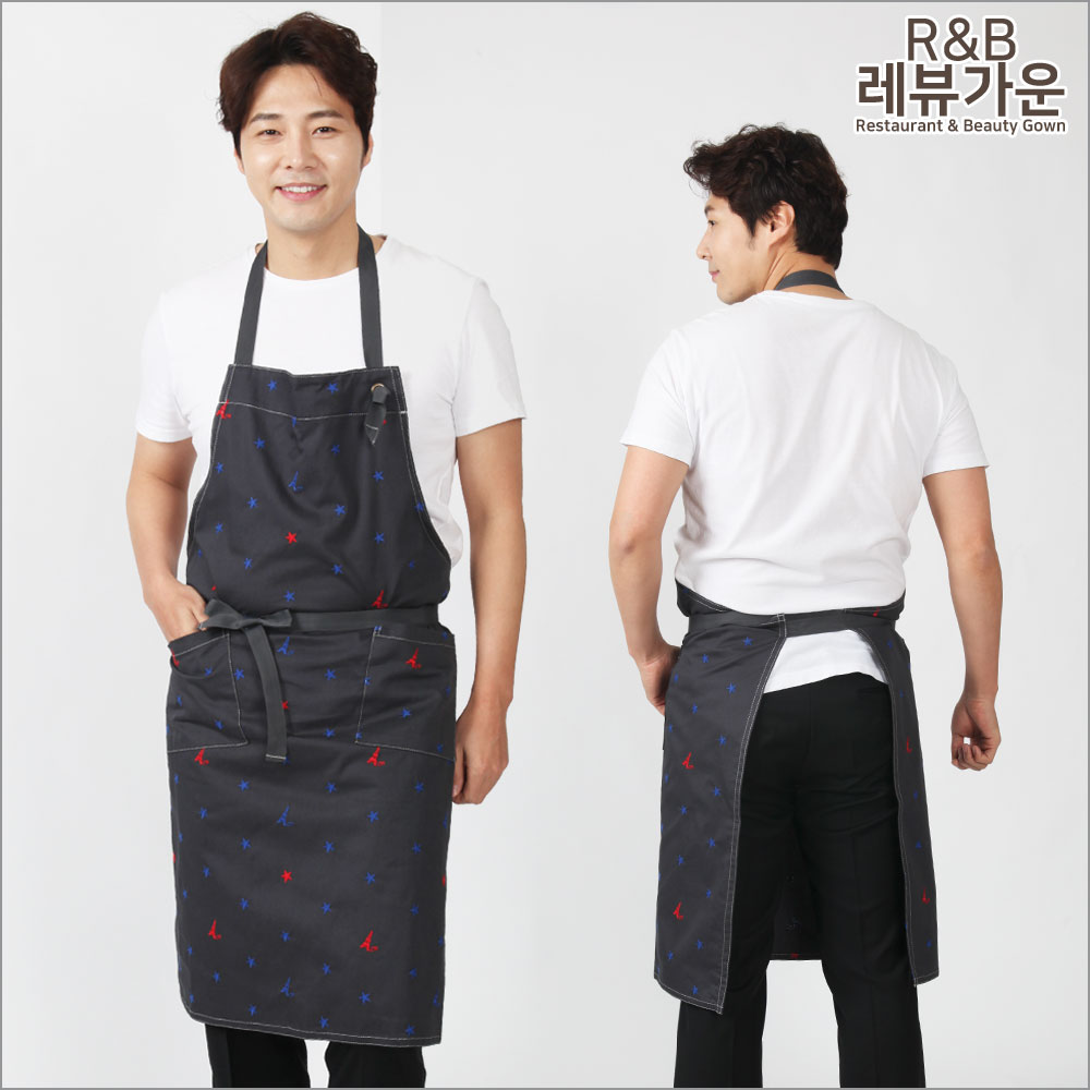 WAE81 앞치마 남자 카페 화방 공방 공예 서빙 쉐프 : 레뷰가운