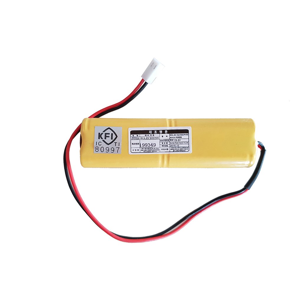 DC 4.8V 600mAh Ni-CD 소방용 / 예비전원 배터리팩 / 비상구 유도등 배터리 / 화재 수신기 전지 : 금성전기상사