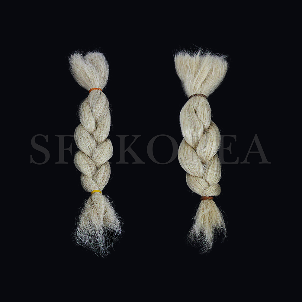 SFXKOREA/가발제작 특수분장재료 YK.야크헤어(Yark Hair)_화이트/특수분장 분장재료 할로윈 할로윈분장 인공헤어 야크수염 헤드캡... 