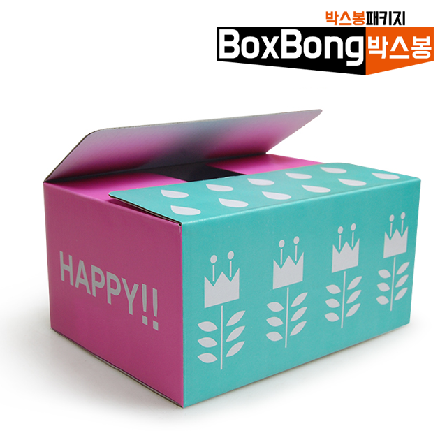 쇼핑몰 코팅 칼라 디자인 택배박스 행복박스 BOX4201 180X120X80 200장 : 박스봉패키지