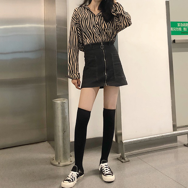 [무료배송]여성 시크 지브라 루즈핏 셔츠 블라우스 : 티에스컴퍼니