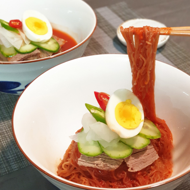 명동불냉면 비빔냉면 물냉면 세트 (10인분) 매운 순한 평양 칡 함흥 사리 : 빠른밥상