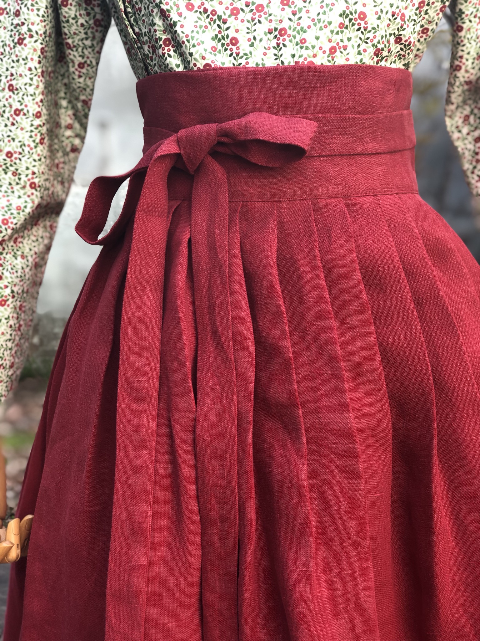 생활한복 린넨 레드 허리치마 : 단미의 바늘꽃이야기