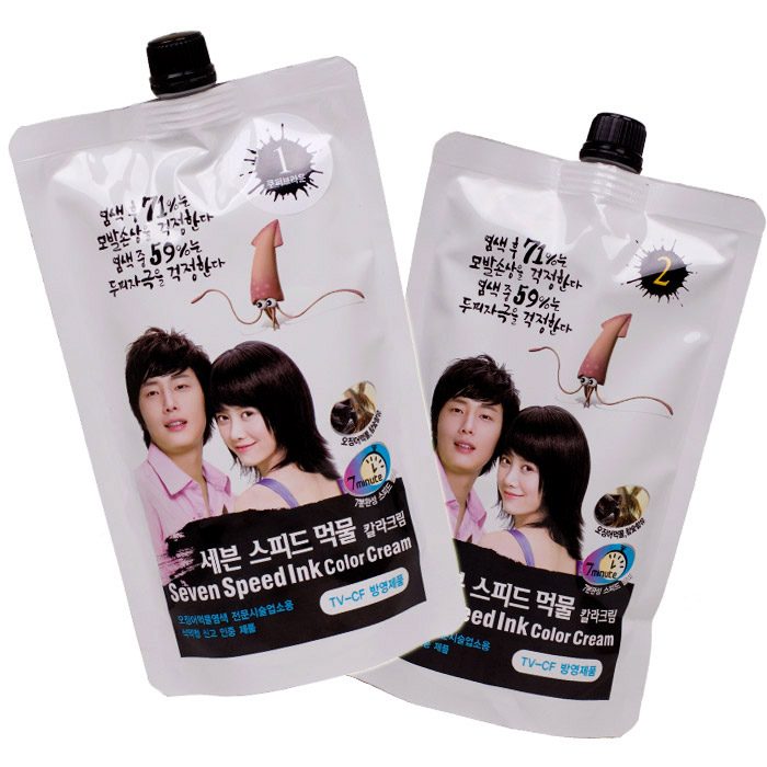 [헤어모아]세븐 스피드 먹물 칼라크림 염색약 (오징어먹물) 400ml : 헤어모아