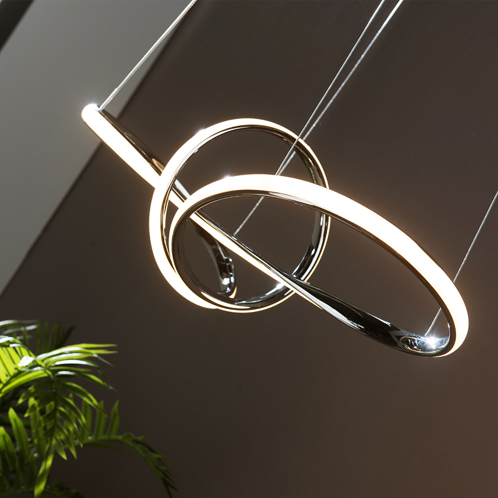 LED 식탁조명 식탁등 멜스톰 실버 인테리어 40W 뫼비우스 루프 리본조명 : 히트조명 공식스토어