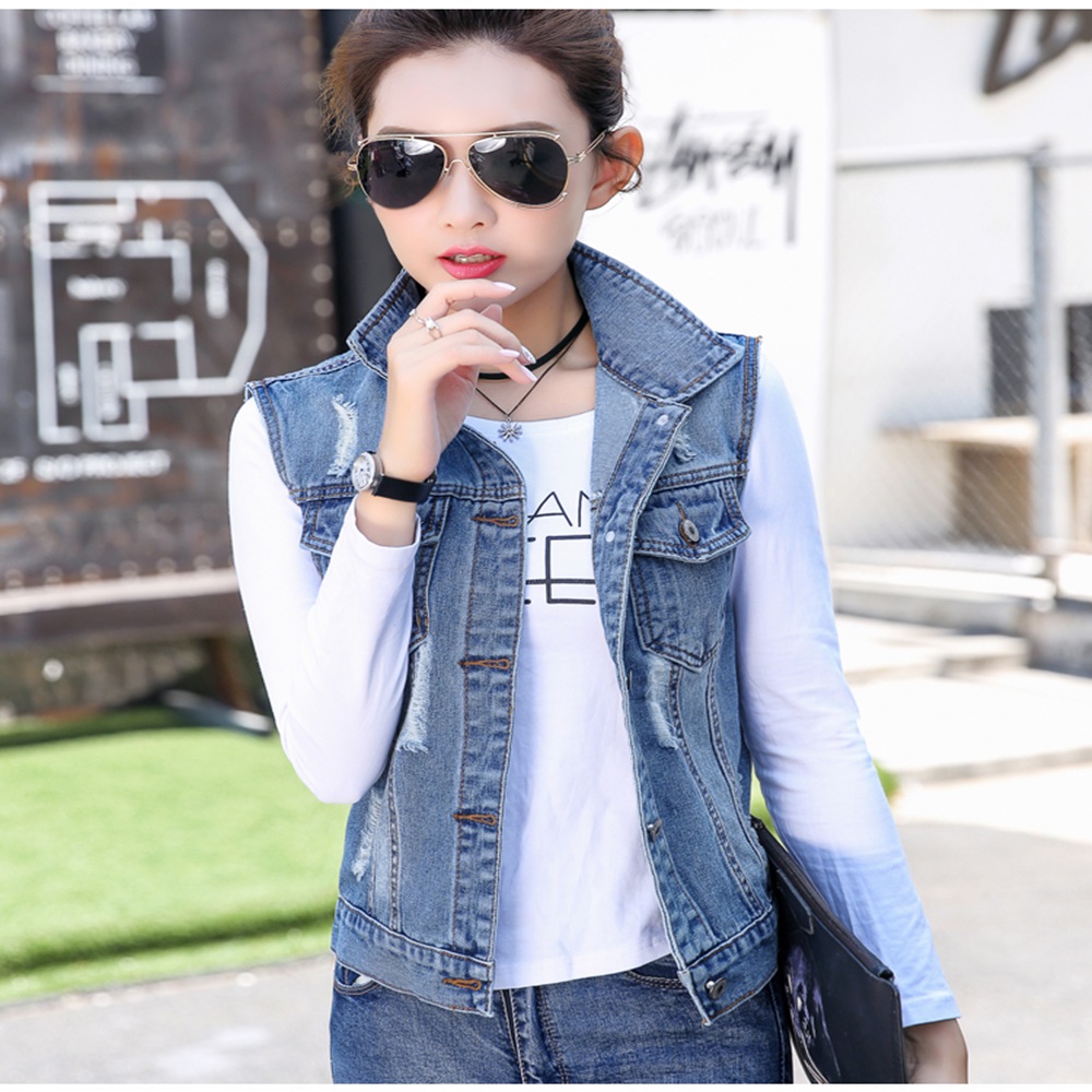 F1572/기본스타일 청조끼/빈티지데님조끼/베스트/Vest : 리체스타일