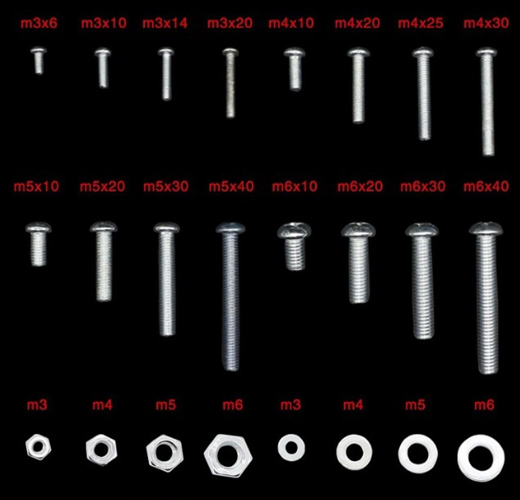 볼트 너트 와샤 / 24종 930pcs 세트 / 크기 M3 - M6 : 대운 통상