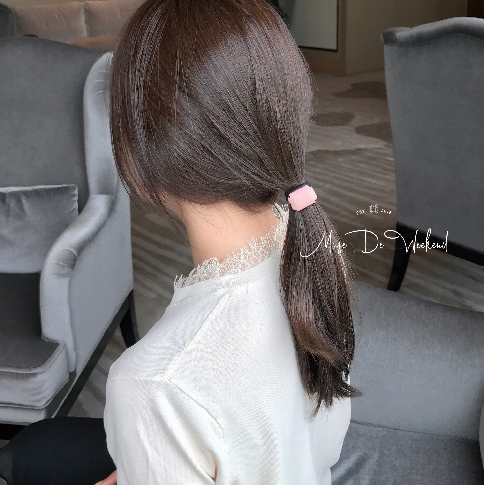 [뮤즈드위켄] 레더 보석 헤어밴드 헤어끈 예쁜 머리끈 4color : 뮤즈드위켄