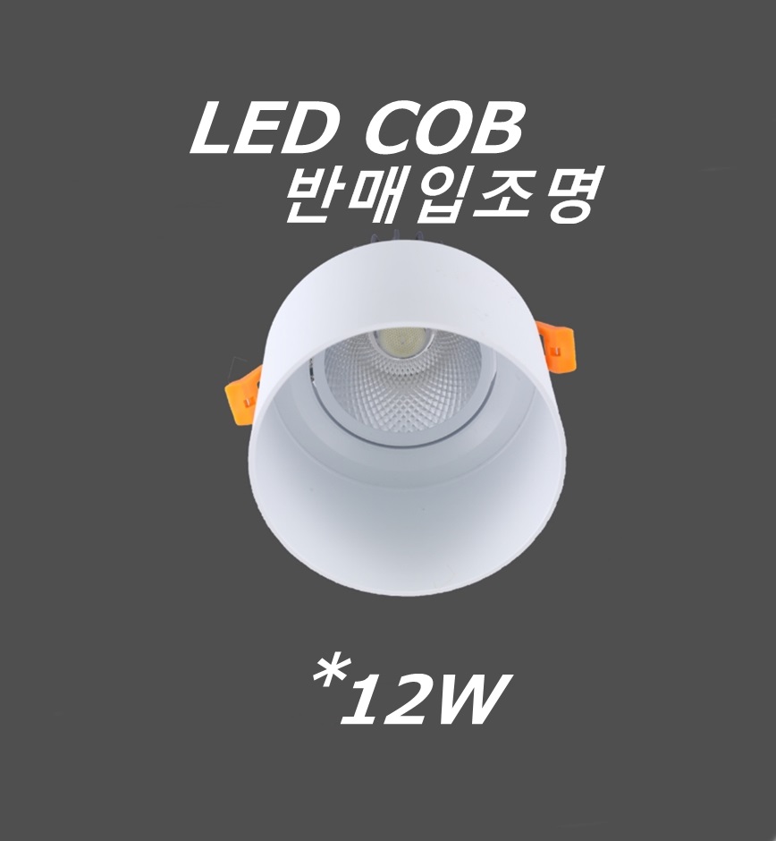 [대림라이팅] 반매립 LED 원형 스포트 다운라이트 12W LED COB 반매립다운 눈부심방지설계39S : 대림라이팅