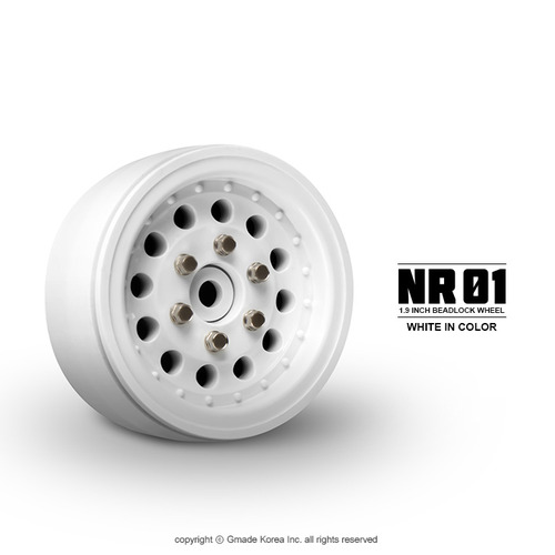 GM70226 지메이드 NR01 1.9인치 6러그 비드락휠 화이트 2개 Gmade NR01 1.9 Beadlock Wheels White (2) : 알씨마트
