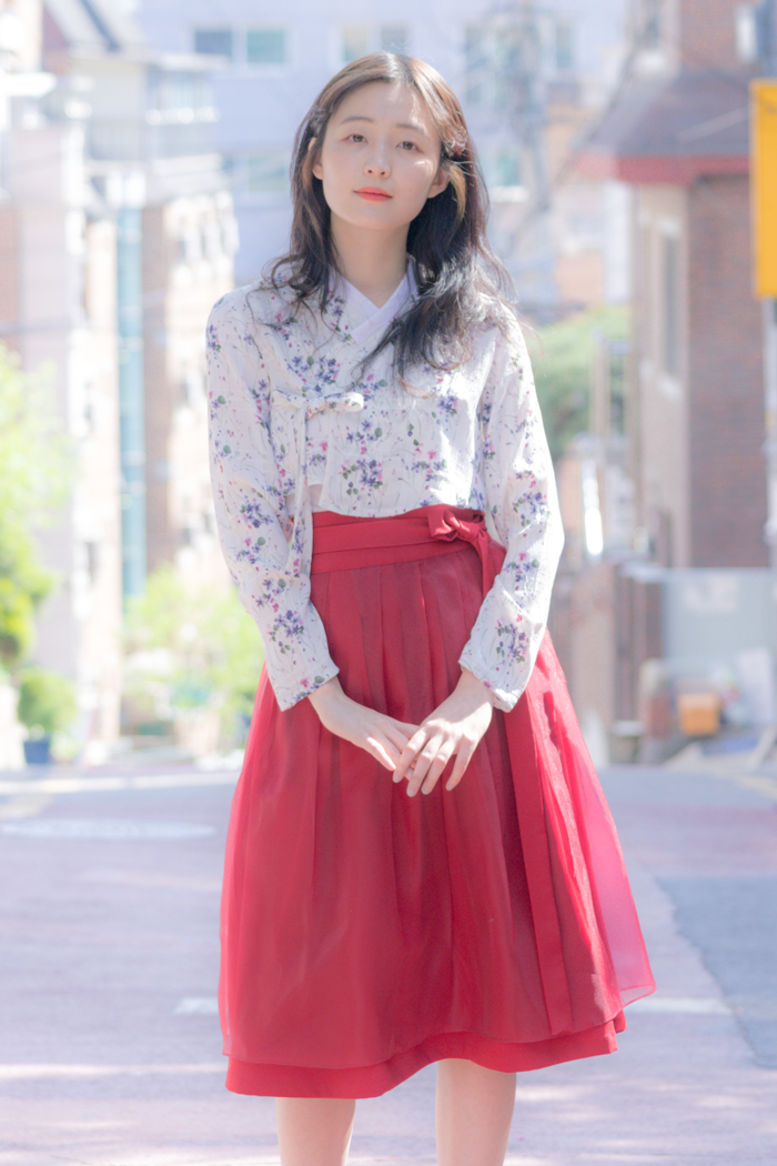 꽃가람 저고리 (흰색) : 웨이유 생활한복