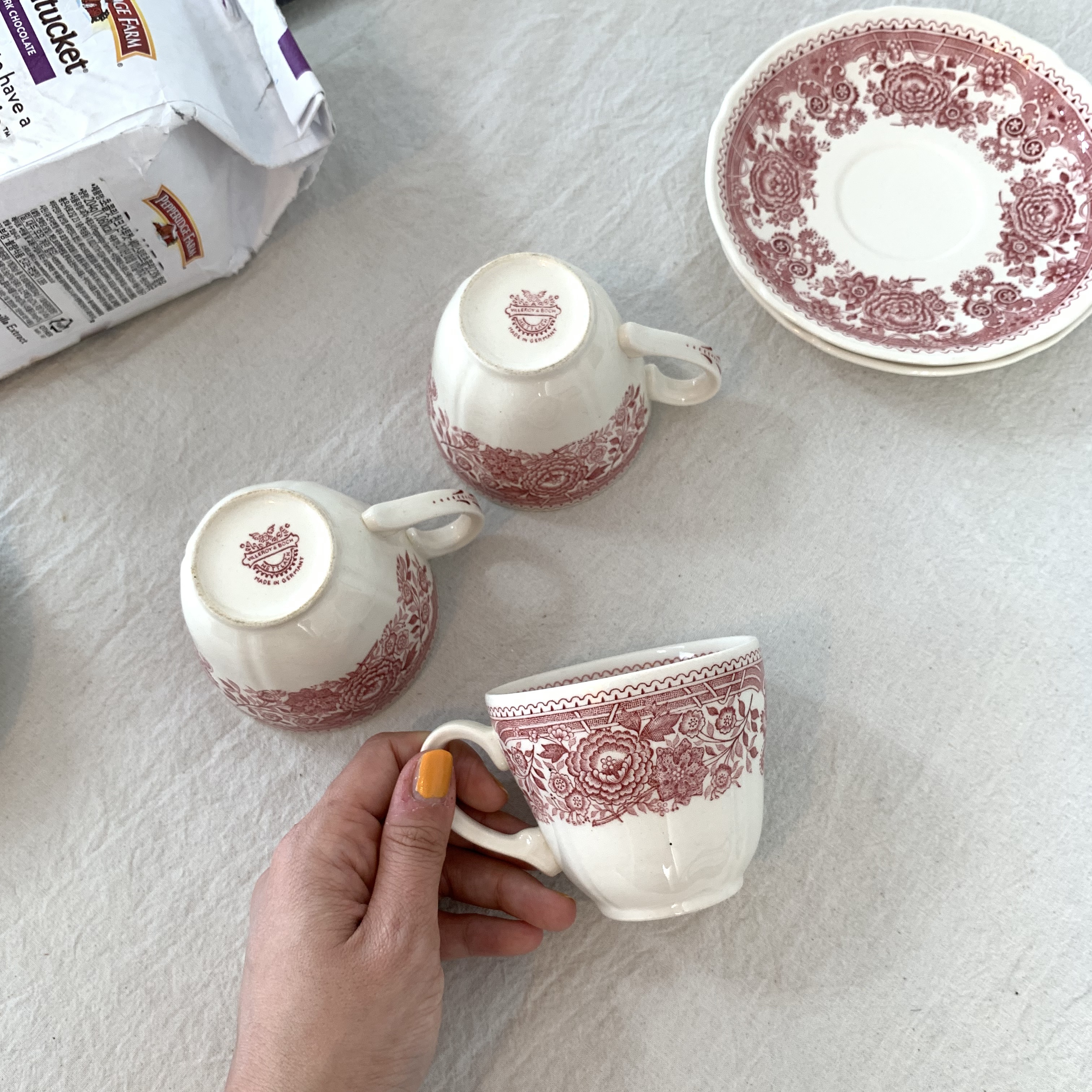 (B급) 빌레로이앤보흐 부르겐란트 빈티지 컵앤소서 찻잔 커피잔/ villeroy&boch cup&saucer : 드샤르망