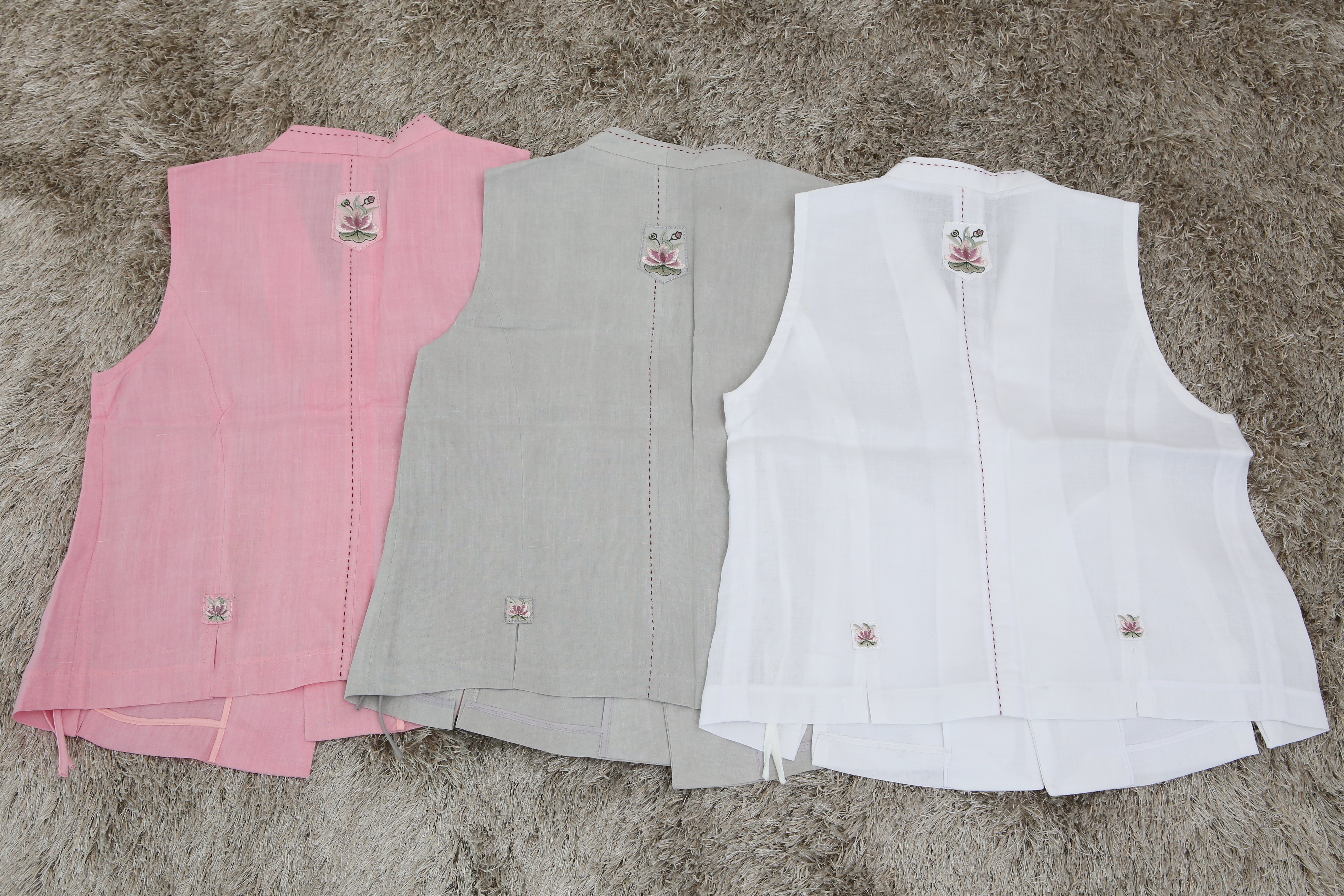 마연꽃고름조끼 여성개량한복 여자생활한복 스티치 단체절복조끼 여름 : 고소은 우리옷