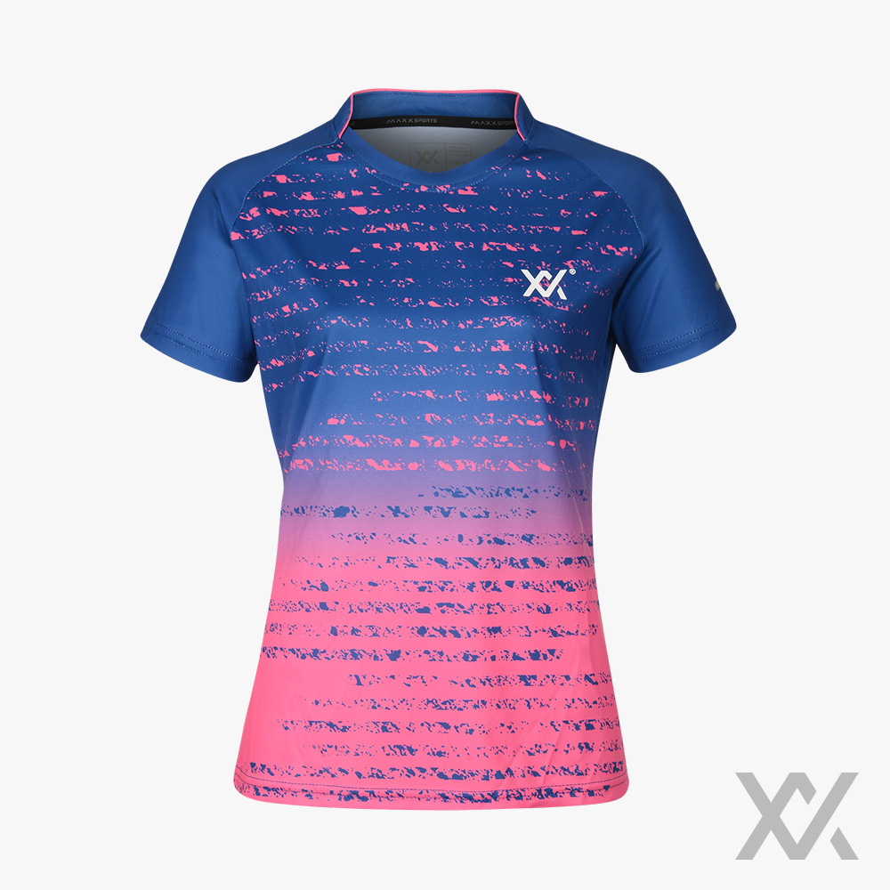 맥스스포츠 배드민턴 여성 반팔 티셔츠 MXSET015T Blue&Pink : 성동스포츠
