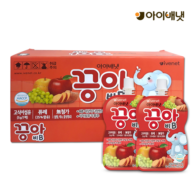 아이배냇 끙아쥬스 80ml x 10개입 / 8종이상의 과일 야채 쥬스 / 끙아 에이A / 비B / 씨C : 스마일팜.
