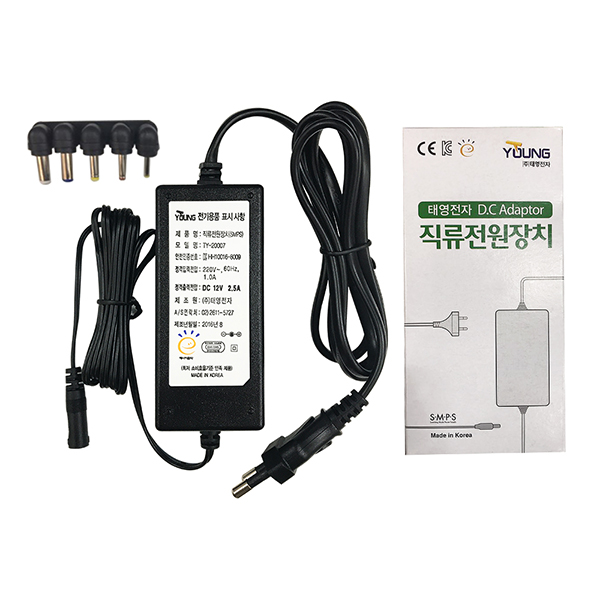 [전자식 아답터] 태영전자 TY 12V 2.5A 코드일체형 : 인투피온 마켓