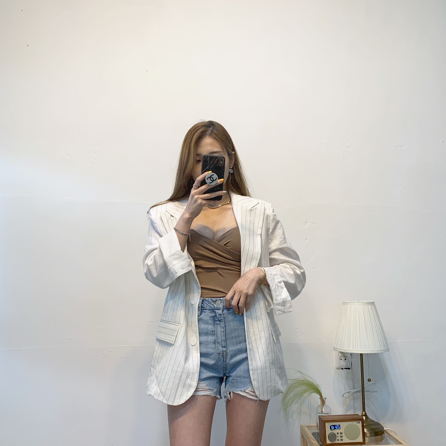 (세일) 썸바디 연청 반바지 M사이즈 : 연로그