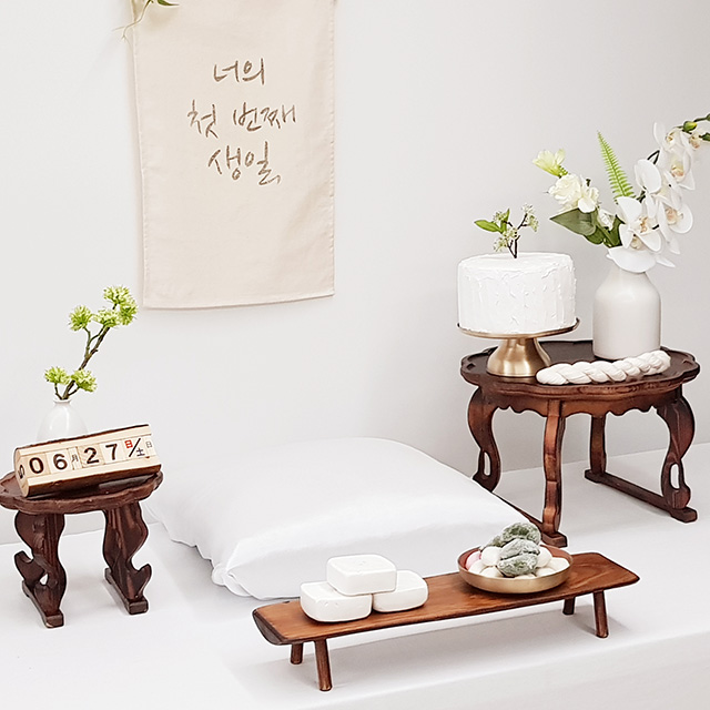 [돌잡이무료] 미니셀프 전통 백일상대여 돌상 전국 소규모 잔치 (가온입식) : 퍼플베비