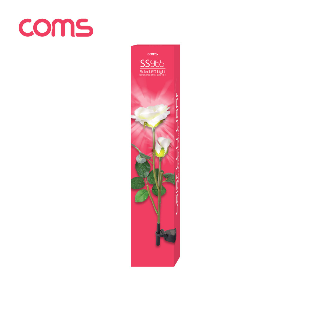 실재고 컴스몰 SS965 태양광 LED 정원등 / White 장미 / 600mAh : 컴스몰