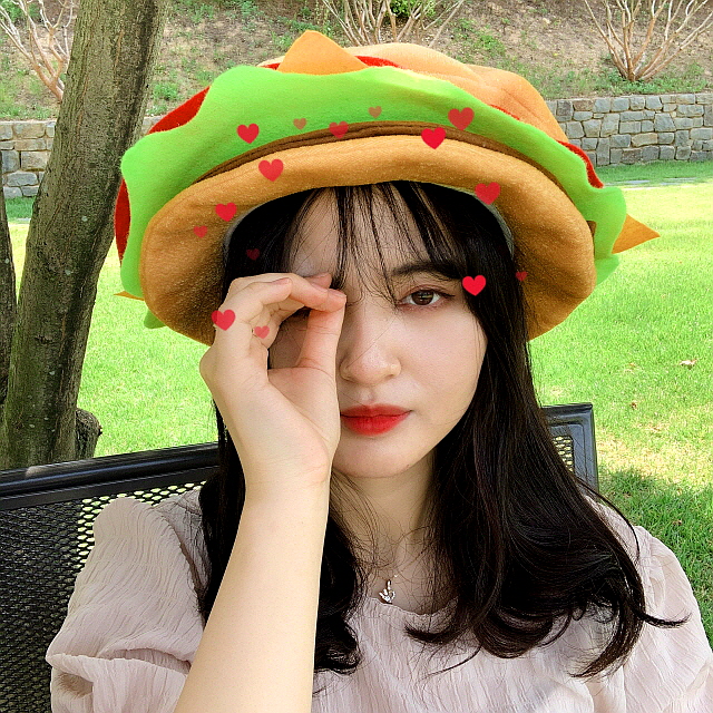 꼬깔모자 햄버거모자 피자 춤추는 치킨 닭다리 통닭 모자 머리띠 신박한 재밌는 선물 : 오마이남친