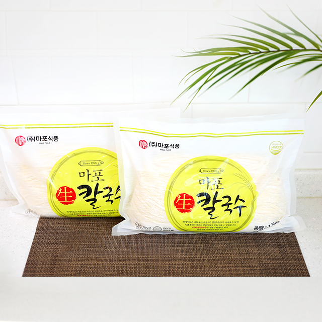 마포 생칼국수1.5kg 7-8인분 바지락 닭 장 칼국수 사리면 생면 소면 중면 : 마포식품