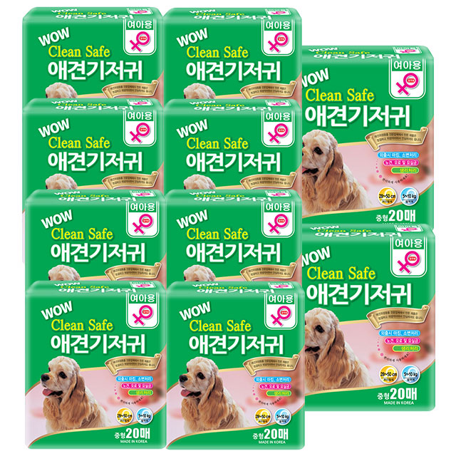 와우 크린세이프 암컷 애견 기저귀 M(중형), 200매입, 1개 : 펫 마트
