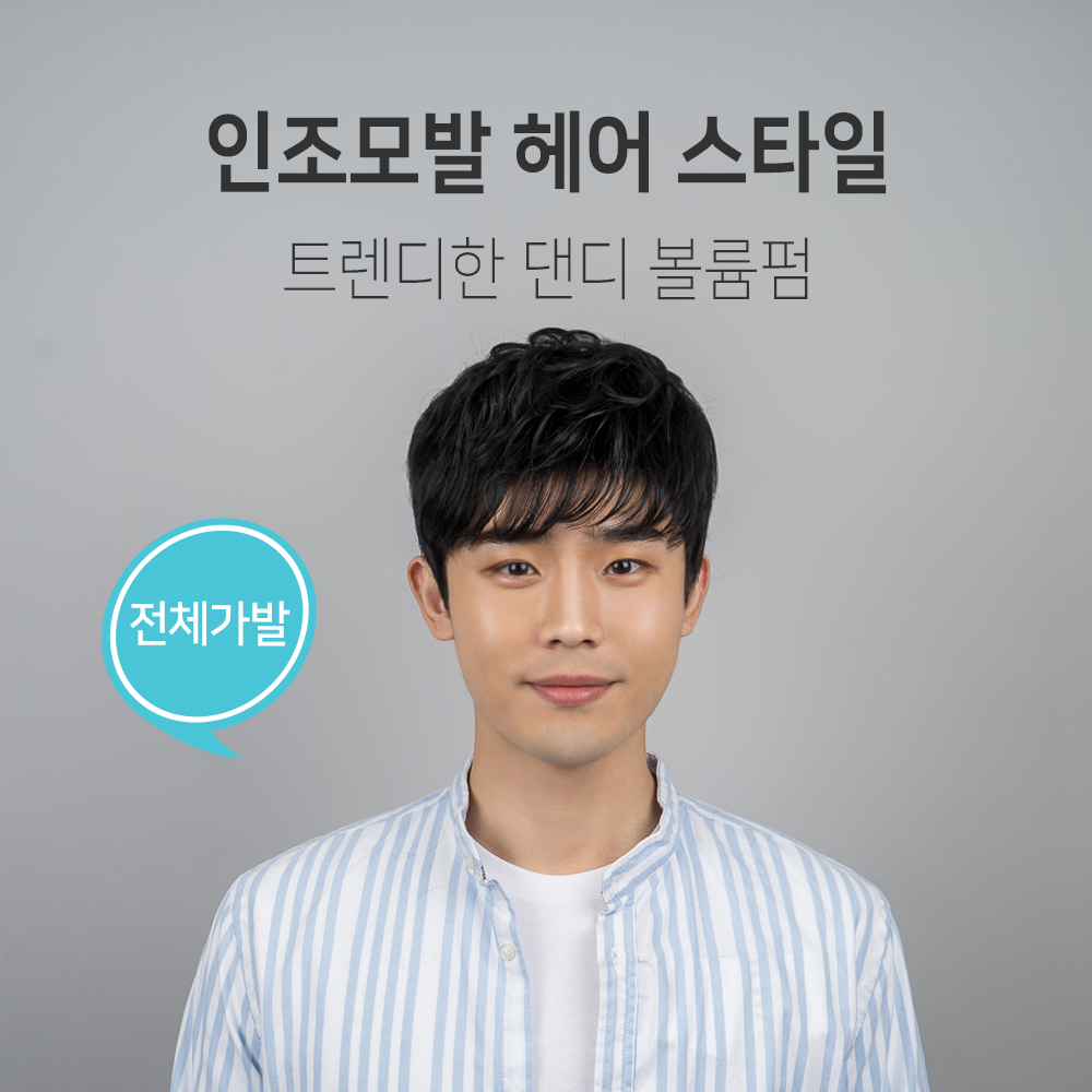 시스루 댄디볼륨펌 전체가발 트렌디한 남자 패션가발 : 위그 베이
