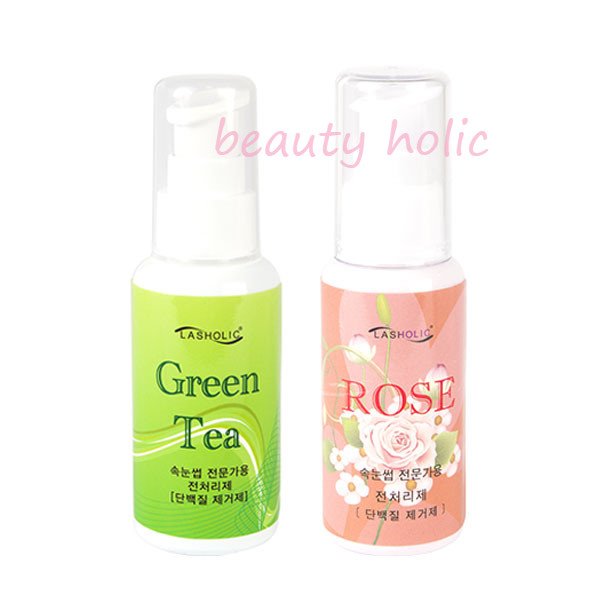 LASHHOLIC 래쉬홀릭 속눈썹 전문가용 전처리제 [단백질 제거제] 50ml 그린티 로즈 : 뷰티 홀릭