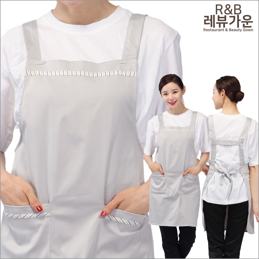 JAE09 앞치마 요양보호사 부녀회 협회 행사 축제 간병 : 레뷰가운