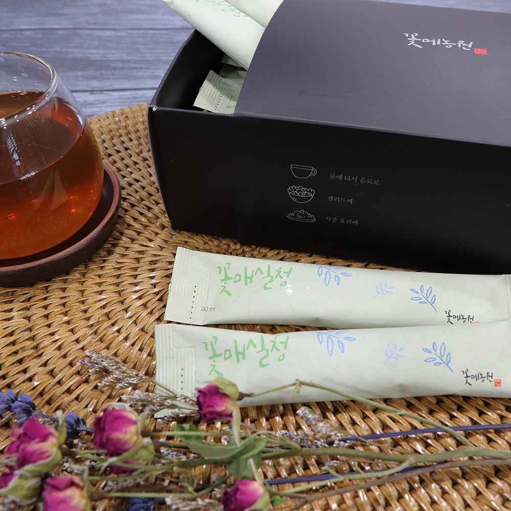 경남 하동 꽃메농원 자연발효 매실청 스틱형 30ml x20봉(1Box) : 마켓베이