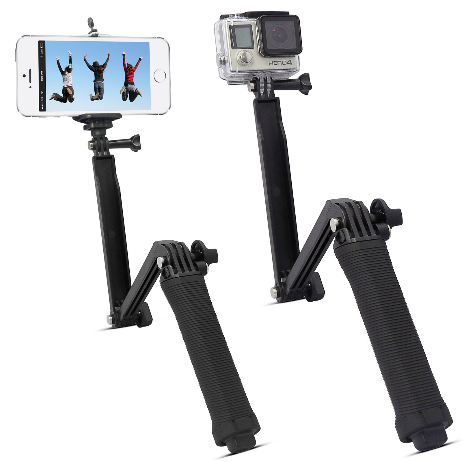 3way grip 다관절 액션캠 고프로  쓰리웨이 그립 3단 셀카봉 모노포드 마운트 그립 : 에이아이라이프