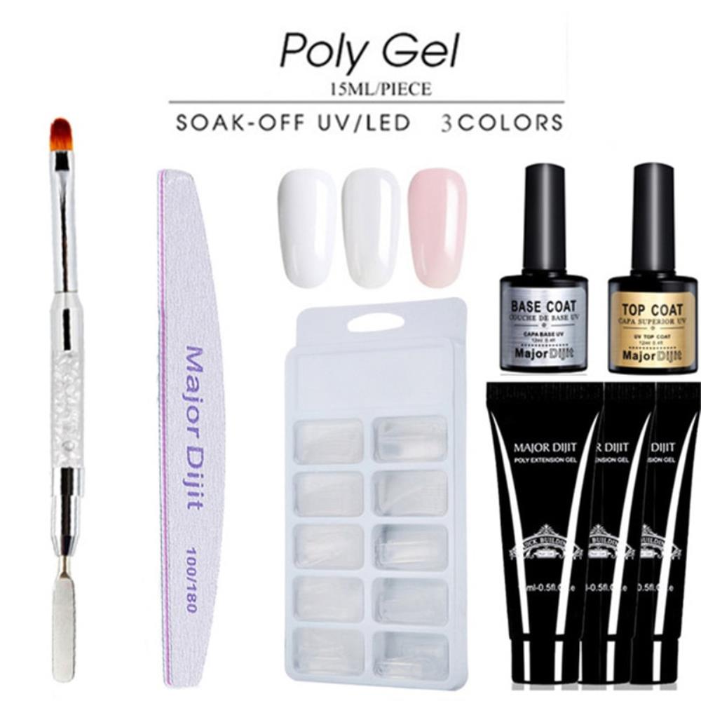 6Pcs/set Nails Kit 15ml 매니큐어 팁 네일 확장 크리스탈 젤 : 야부끄