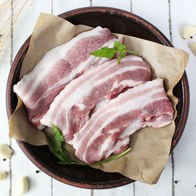 보성녹차 먹인 한돈 삼겹살 (구이/보쌈)300g 500g : 친환경팔도