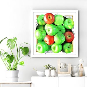 S3D-재물사과 (50x50cm) 보석십자수 : 루비자수 보석십자수