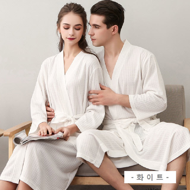 호텔 샤워가운 와플 목욕가운 커플 나이트 가운 골프 라운지웨어 : 미키짱 미니짱