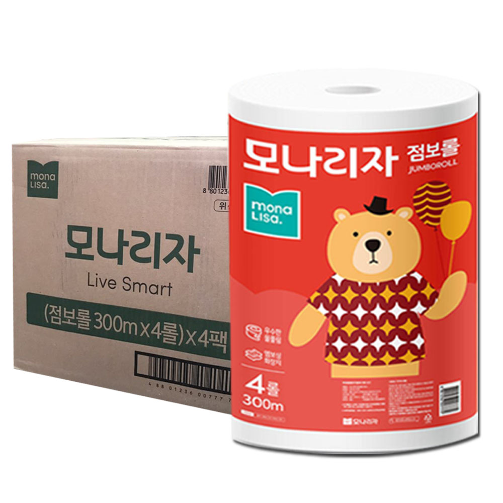 모나리자 점보롤 물에 잘 녹는 녹스 라이브스마트 2겹16롤 300m : 클린앤세이프