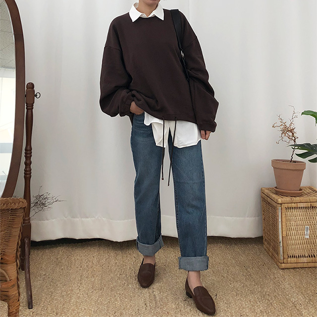 [S, 당일발송]시스터마켓 M 롤업 중청 데님(3size) : 리베스이히