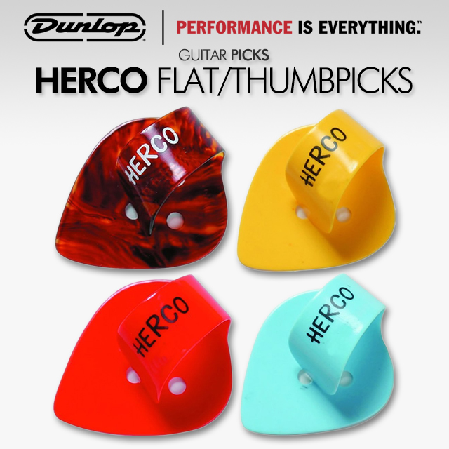 [정식수입] Dunlop HERCO FLAT THUMB PICK / 던롭 헤르코 플랫 썸 피크 / 엄지 피크 : 삼광악기