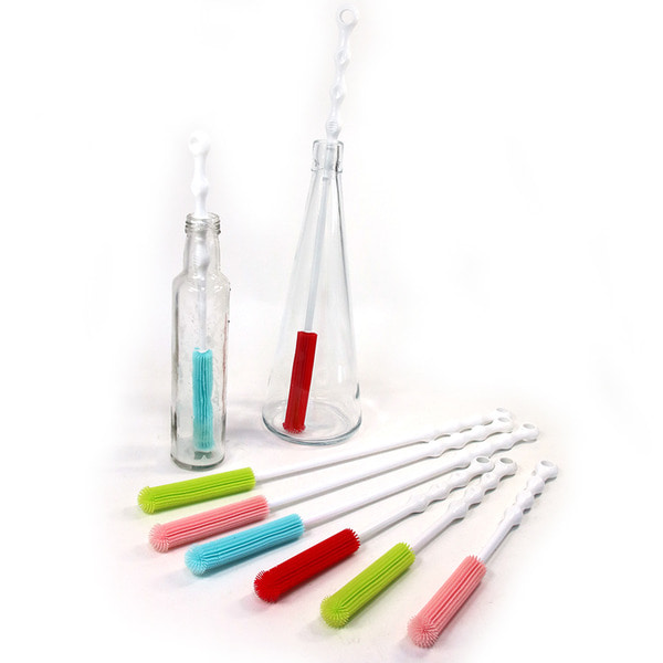 파미레 실리콘 페트병 솔 2type/5color 롱 브러쉬 물병 텀블러 세척솔 열탕소독 가능 : 대일코리아 파미레