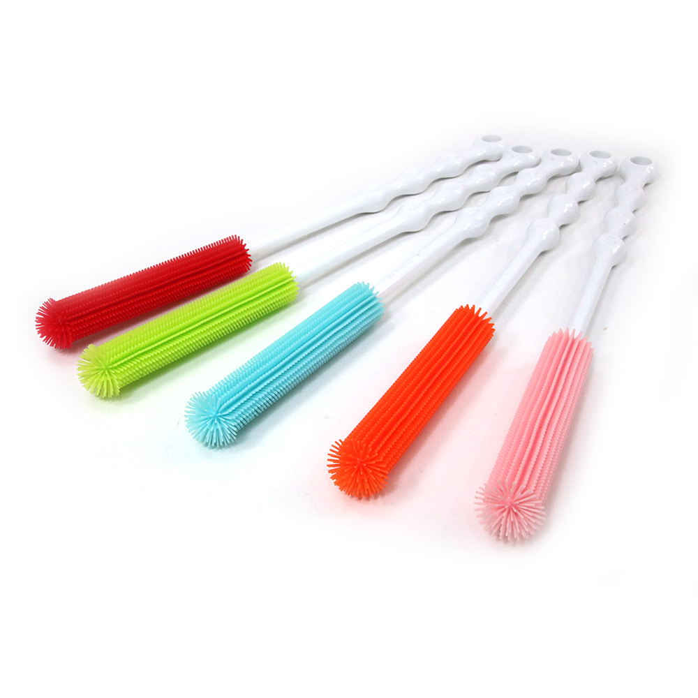 파미레 실리콘 페트병 솔 2type/5color 롱 브러쉬 물병 텀블러 세척솔 열탕소독 가능 : 대일코리아 파미레