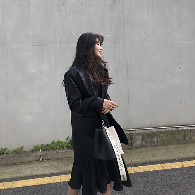 Spacial 루즈핏 라이더 레더 가죽 하프 자켓 : 하트너마켓
