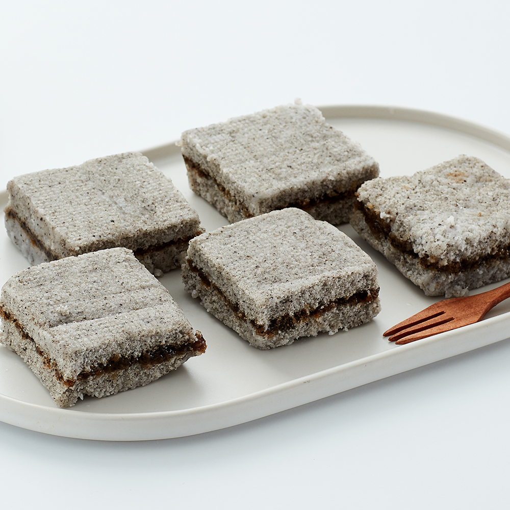 수제 설기떡 흑임자꿀설기 (90g x 5개) : 쑥떡마루