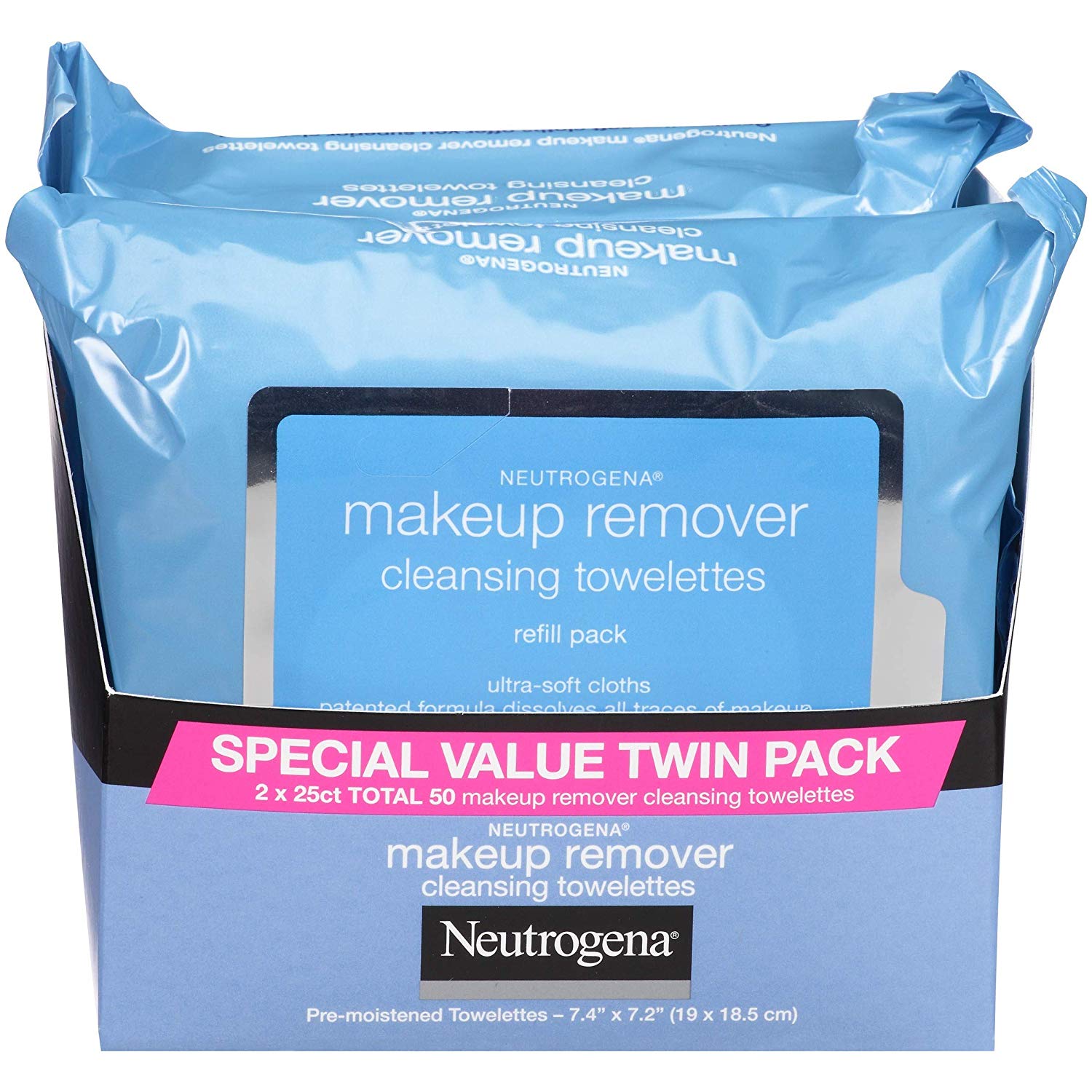 뉴트로지나 메이크업 리무빙 와이프 25장 x 2팩 Neutrogena Makeup Removing WIpes 25 count, Twin pack : 마마스잡화점 - 네이버쇼핑