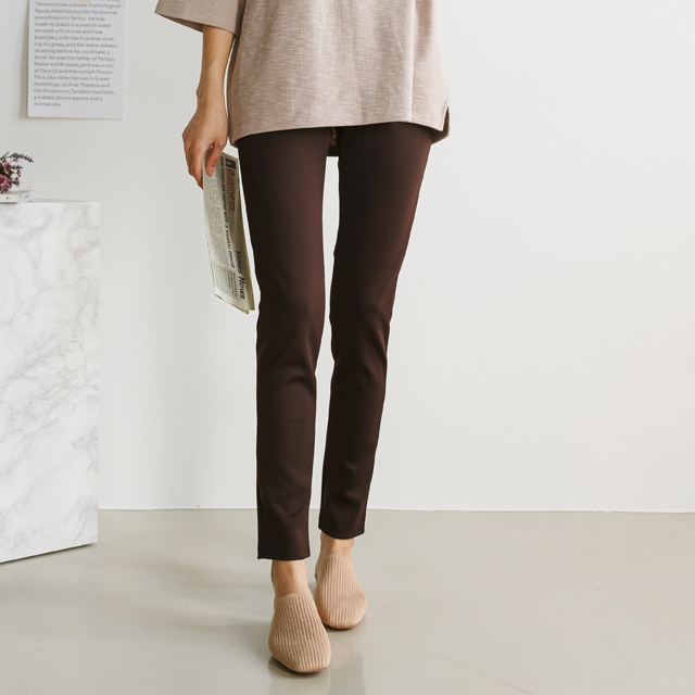 봄 데일리 스판 슬림일자 빅사이즈 여성 밴딩팬츠 바지 S-5XL : 제이앤디컬렉션