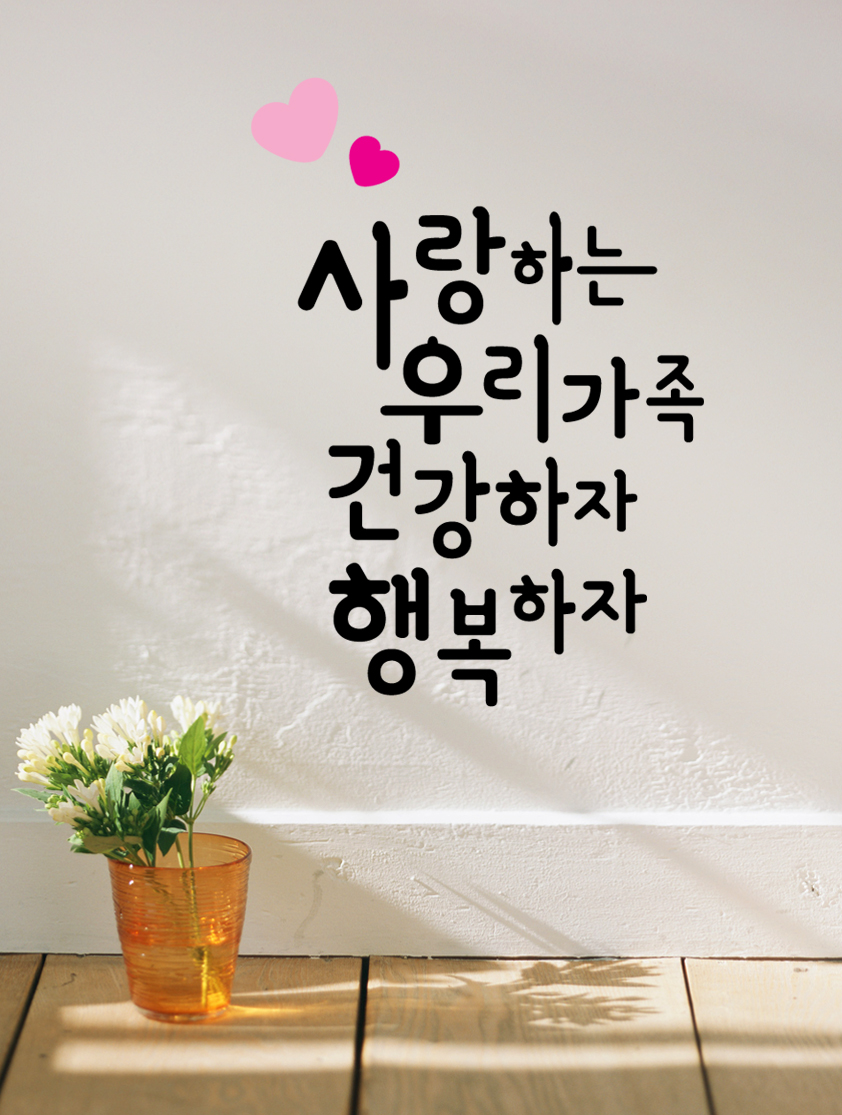 레터링 스티커 캘리그라피 인테리어 시트지 - 사랑하는 우리 가족 : 쉬데코